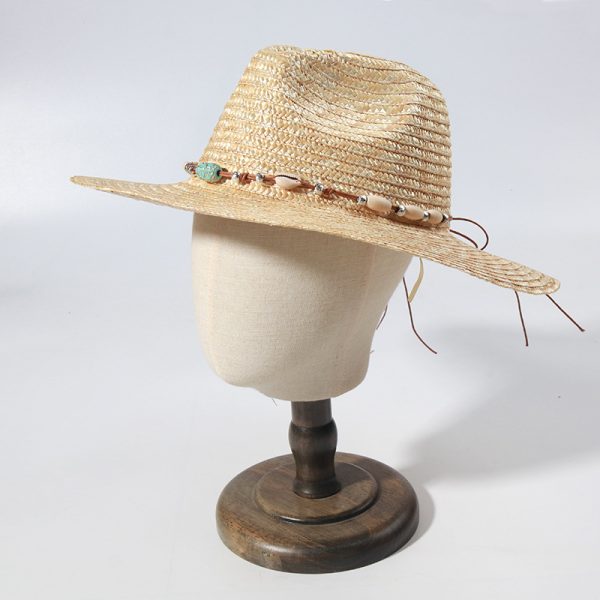 2024 new wholesale Unisex  Fashion with shell Real grass straw hat cap straw cowboy hats womens other hats & caps - Image 6