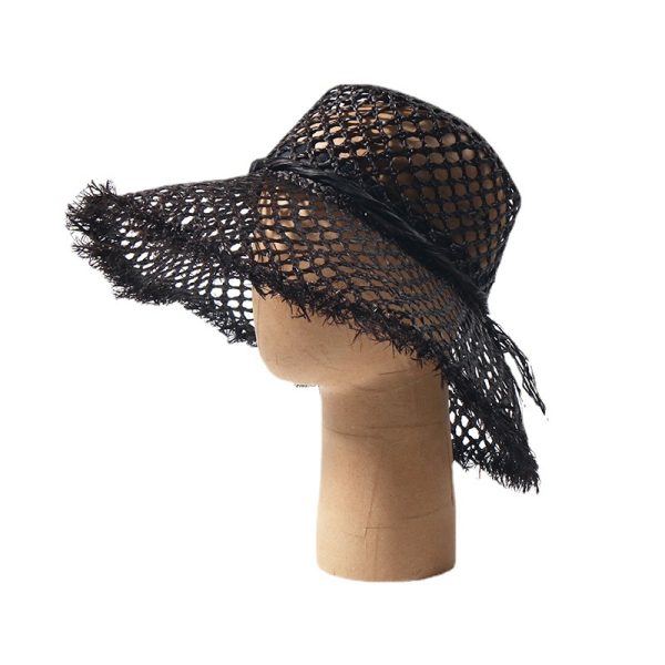 2024 new wholesale Unisex Fashion designer decorate Real raffia grass straw hat straw cowboy hats womens other hats women - Image 3