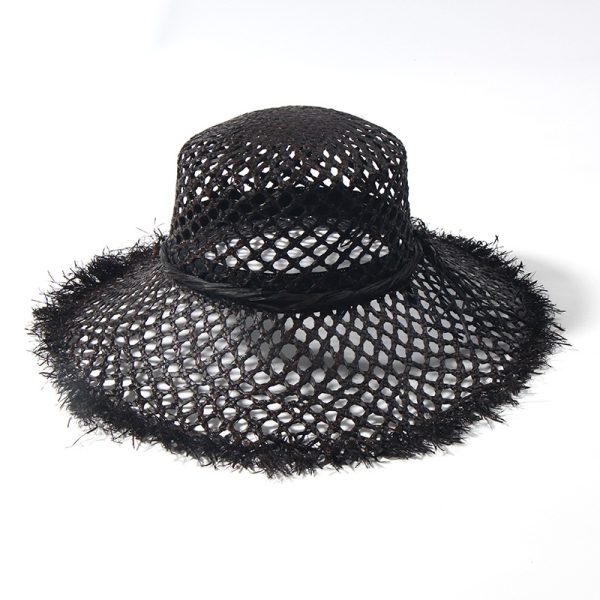 2024 new wholesale Unisex Fashion designer decorate Real raffia grass straw hat straw cowboy hats womens other hats women - Image 4