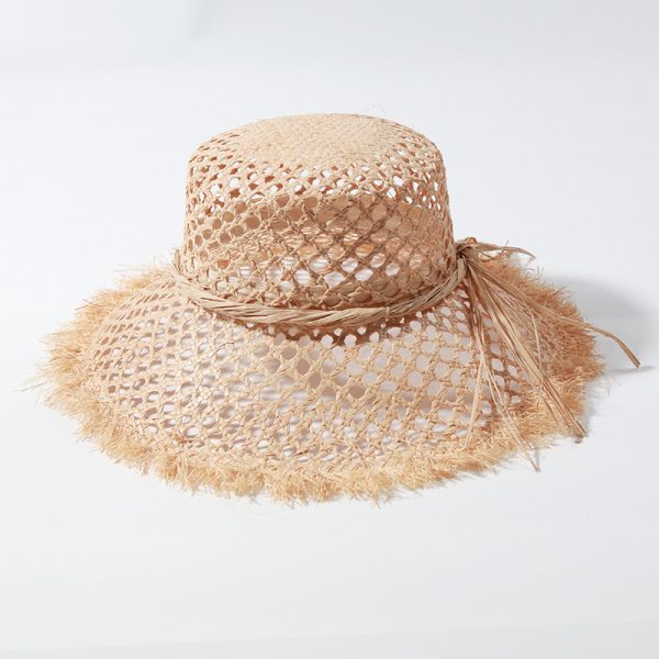 2024 new wholesale Unisex Fashion designer decorate Real raffia grass straw hat straw cowboy hats womens other hats women - Image 5