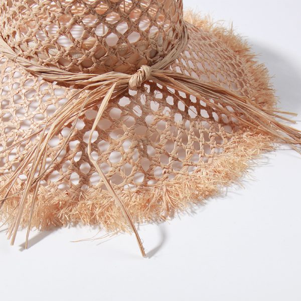 2024 new wholesale Unisex Fashion designer decorate Real raffia grass straw hat straw cowboy hats womens other hats women - Image 6