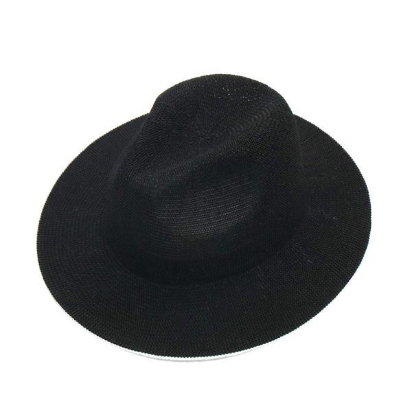 2024 wholesale custom Unisex Classical Panama British Style new solid color wide brim straw hat casual straw hats  men straw hat - Image 2