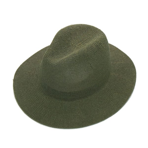 2024 wholesale custom Unisex Classical Panama British Style new solid color wide brim straw hat casual straw hats  men straw hat - Image 3
