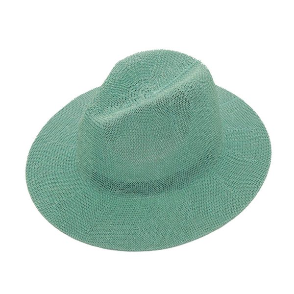 2024 wholesale custom Unisex Classical Panama British Style new solid color wide brim straw hat casual straw hats  men straw hat - Image 5