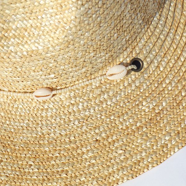 2024 new wholesale Unisex  Panama straw hat with shell Real grass straw cap straw cowboy hats womens other hats & caps - Image 5