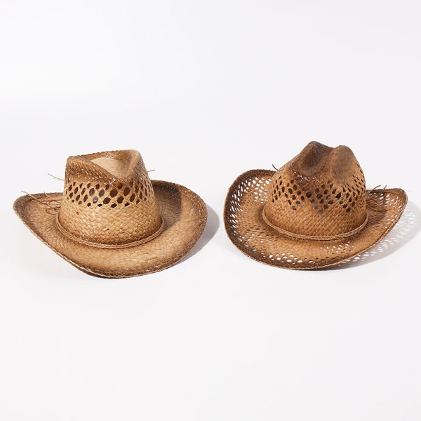 2024 wholesale custom Unisex Classical Panama British Style Raffia straw hat wide brim straw hat  straw cowboy hats - Image 2