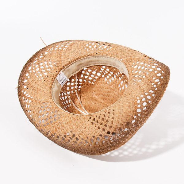 2024 wholesale custom Unisex Classical Panama British Style Raffia straw hat wide brim straw hat  straw cowboy hats - Image 6