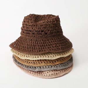 2024 new wholesale Unisex hollow-carved design Paper straw hats summer women other hats women