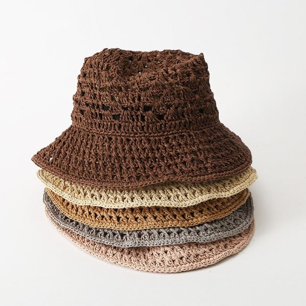 2024 new wholesale Unisex hollow-carved design Paper straw hats summer women other hats women