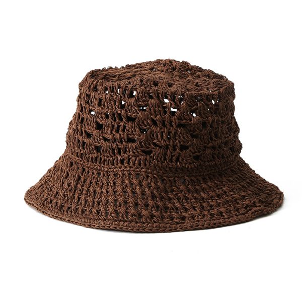 2024 new wholesale Unisex hollow-carved design Paper straw hats summer women other hats women - Image 4
