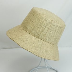 2024 wholesale custom Unisex real grass Style Raffia straw hat wide brim straw hat  straw bucket hats & caps