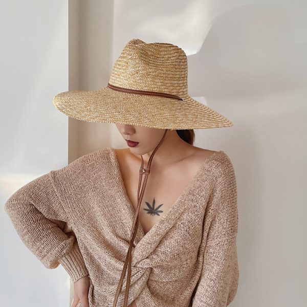 2024 new wholesale design summer custom women panama fedora straw hat Real grass straw cap womens straw hat other hats & caps - Image 2