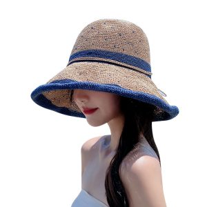 Wholesale High Quality Summer Hat Women Vintage Wide Brim Female Dome sun Visor Beach hat Straw Hat Women Patchwork