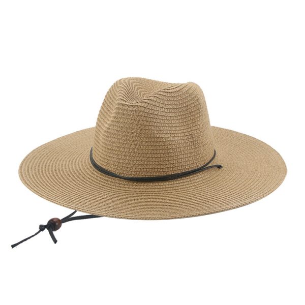 Custom high quality Summer Solid Color Retro Style Cowboy Hat Big Brim visor Outdoor Beach Straw Hat