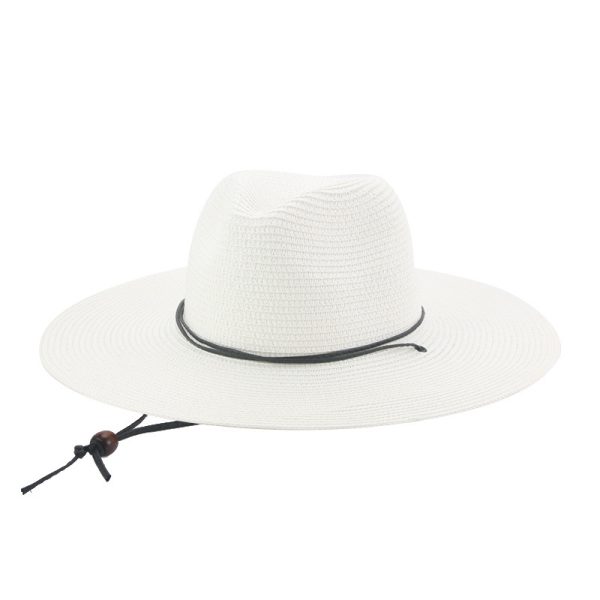 Custom high quality Summer Solid Color Retro Style Cowboy Hat Big Brim visor Outdoor Beach Straw Hat - Image 4