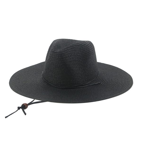 Custom high quality Summer Solid Color Retro Style Cowboy Hat Big Brim visor Outdoor Beach Straw Hat - Image 5