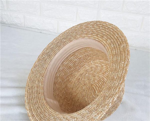 2023 Wholesale Summer Flat Top Straw Hat Female Short Brim Fashion Straw Hat Bowknot Design travel sun hat - Image 6