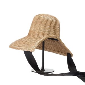 Custom Frenulum straw hats summer women beach straw hats classical strap design large brim sun straw hats