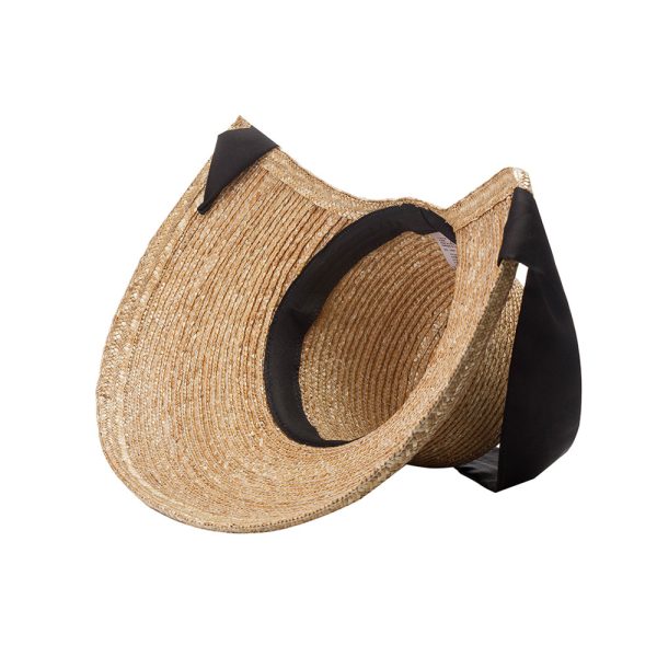 Custom Frenulum straw hats summer women beach straw hats classical strap design large brim sun straw hats - Image 2