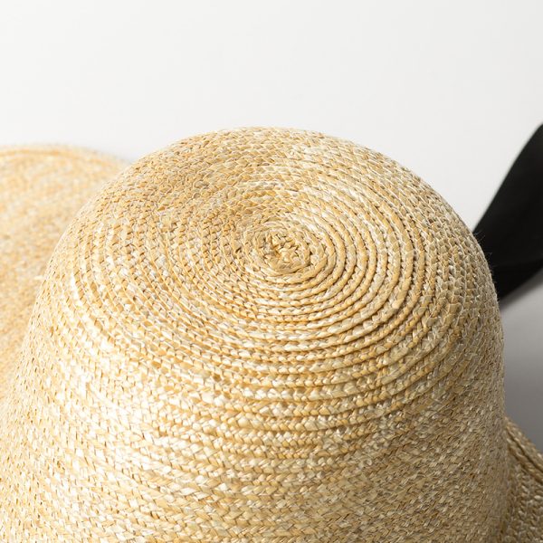 Custom Frenulum straw hats summer women beach straw hats classical strap design large brim sun straw hats - Image 6