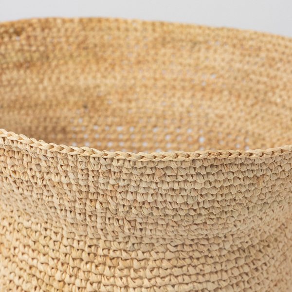 High quality handmade crochet raffia straw bucket hat straw hats with custom logo flat top straw Flippable hats summer women - Image 5