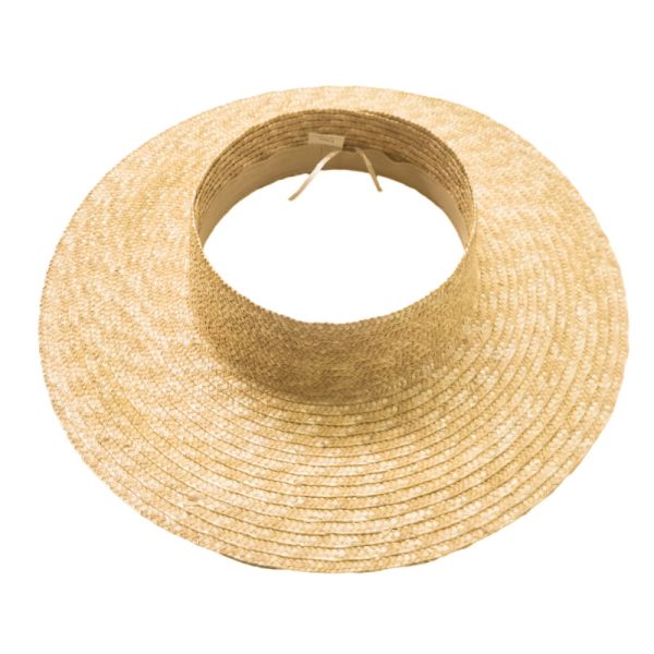 Wholesale  Summer Sunscreen Straw Hat Empty Top Big Brim Sun Beach Visor solid Color Straw Hat