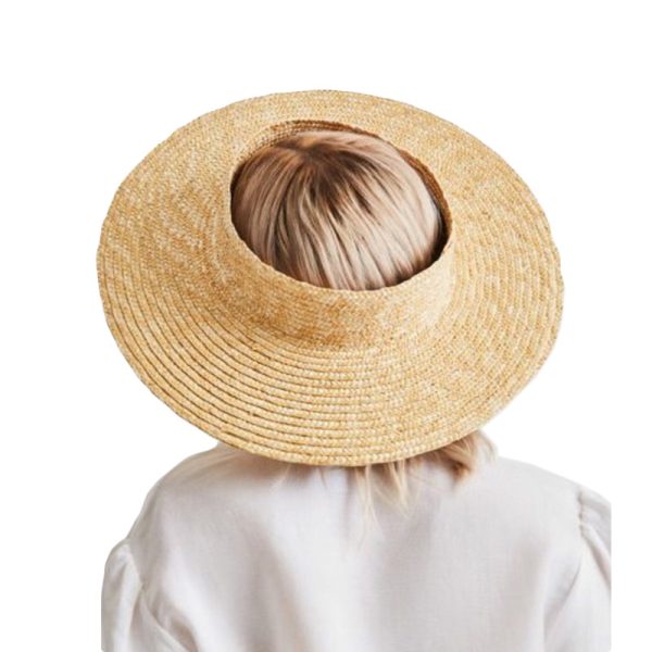 Wholesale  Summer Sunscreen Straw Hat Empty Top Big Brim Sun Beach Visor solid Color Straw Hat - Image 2