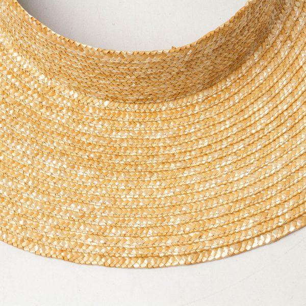 Wholesale  Summer Sunscreen Straw Hat Empty Top Big Brim Sun Beach Visor solid Color Straw Hat - Image 3
