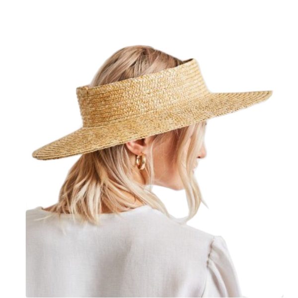 Wholesale  Summer Sunscreen Straw Hat Empty Top Big Brim Sun Beach Visor solid Color Straw Hat - Image 4