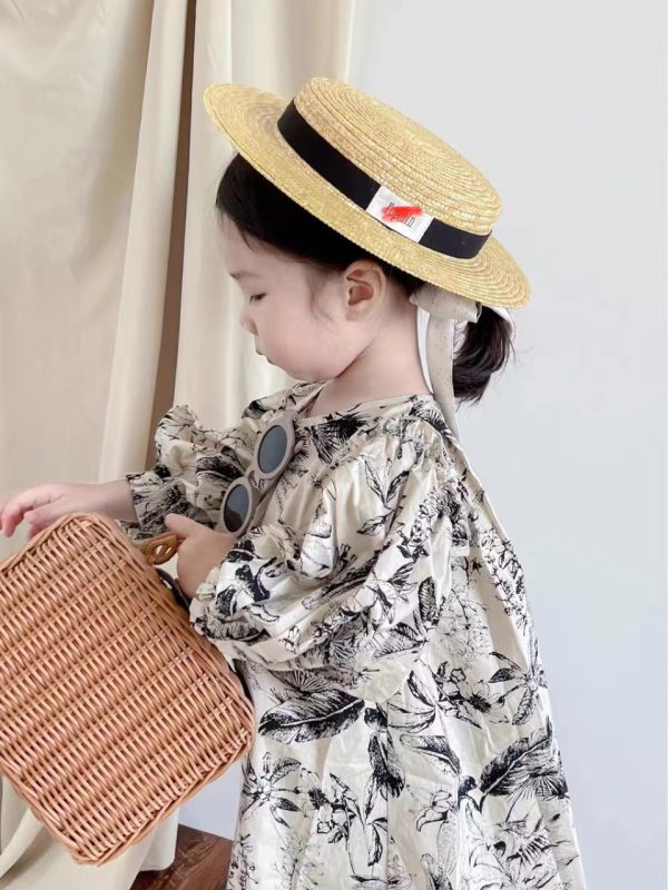 Summer spot flat top straw hat boys and girls universal fashion going out beach Oversize straw hat wide brim sun hat - Image 5