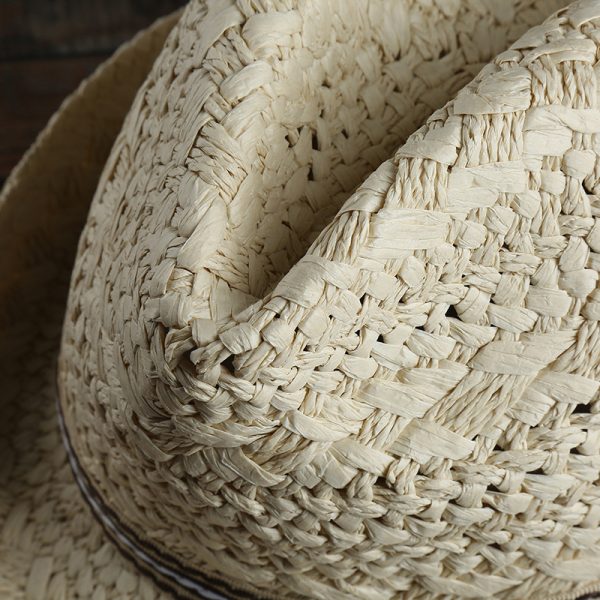 2023Custom best seller of summer classic straw hats hand-woven outdoor straw hat visor Bucket straw hats summer men - Image 3