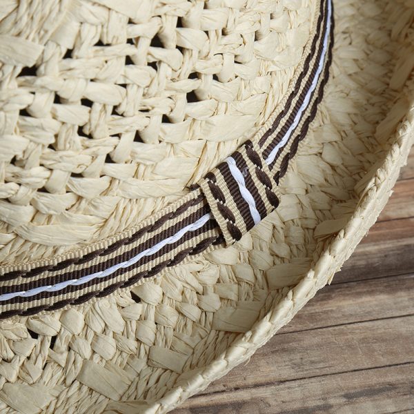 2023Custom best seller of summer classic straw hats hand-woven outdoor straw hat visor Bucket straw hats summer men - Image 6