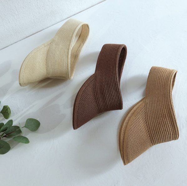 Custom  empty top straw hat sun protection straw hat Collapsible Large Eaves Breathable beach straw hat for women - Image 2