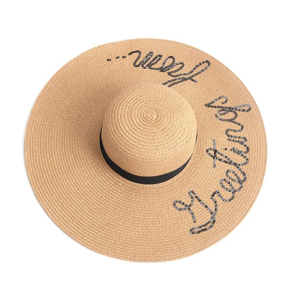 Wholesale New Style summer solid color sun hat big brim straw hat female INS style beach adjustable sun hat UV protection