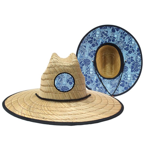 digital printing straw hat with custom logo mens straw hats beach sunscreen sun visor lifeguard hat
