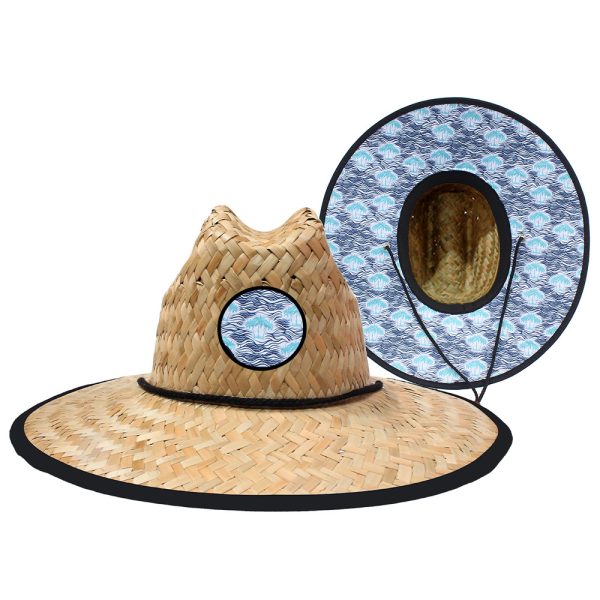digital printing straw hat with custom logo mens straw hats beach sunscreen sun visor lifeguard hat - Image 3
