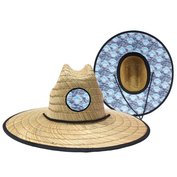 digital printing straw hat with custom logo mens straw hats beach sunscreen sun visor lifeguard hat - Image 4
