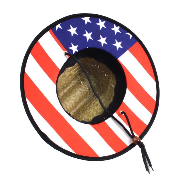 digital printing straw hat with custom logo mens straw hats beach sunscreen sun visor lifeguard hat - Image 5