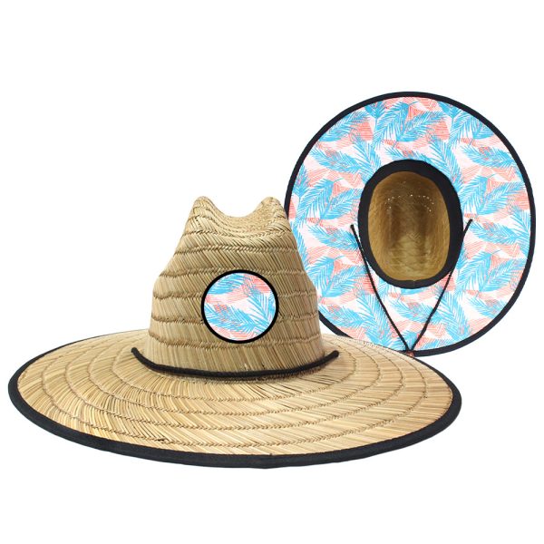 digital printing straw hat with custom logo mens straw hats beach sunscreen sun visor lifeguard hat - Image 6