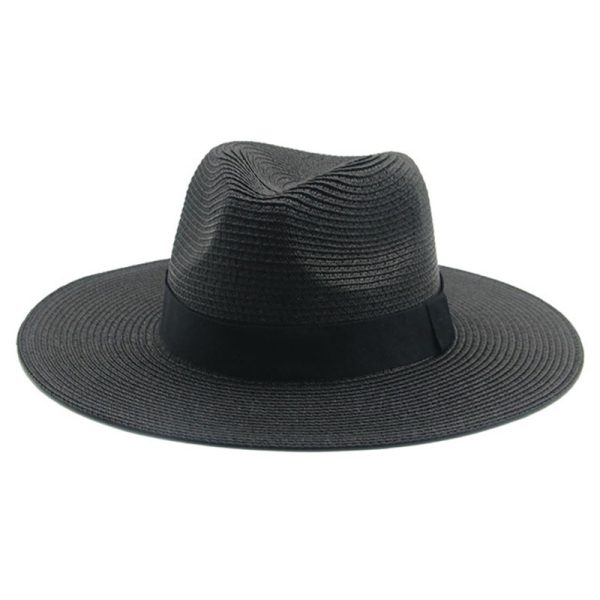 2024 custom Classical paper Panama straw hat British Style new solid color wide brim casual straw hats summer men straw hat - Image 4