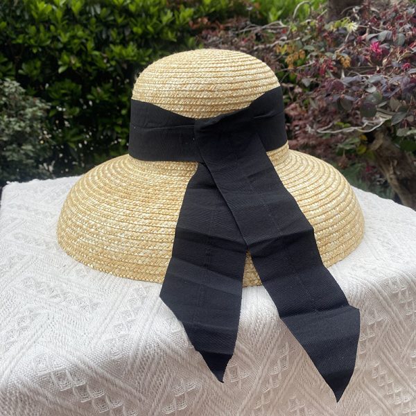 2024 new women empty top straw sun hat visor hat for women nature Real grass straw top  straw hat other caps - Image 5