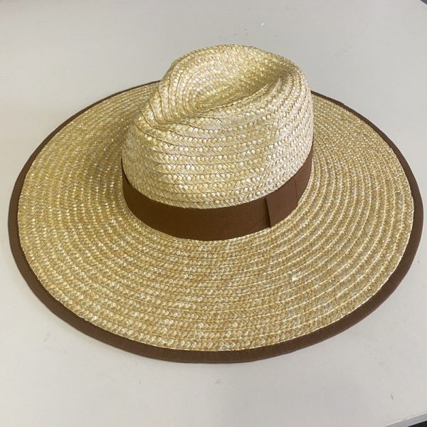 2024 new wholesale design summer custom women panama fedora straw hat Real grass nature straw cowboy hats - Image 2