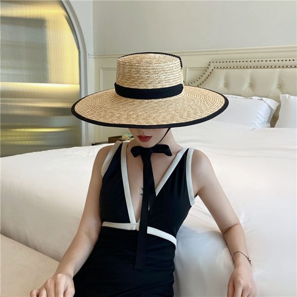 2024 new wholesale design summer custom women panama fedora straw hat Real grass nature straw cowboy hats - Image 5