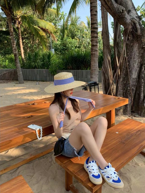 2024 new raffia straw trilby bowknot summer beach sun hat  womens real grass natural straw top hat handmade straw hat - Image 2