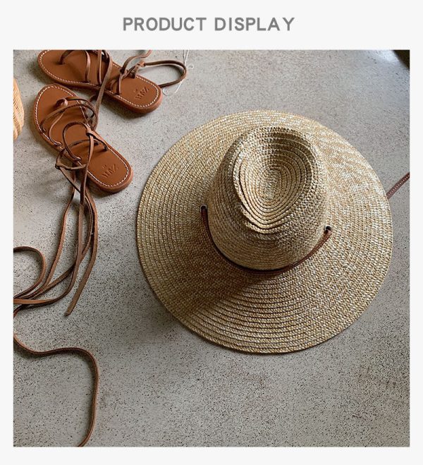 2024 new design summer custom women panama fedora straw hat Real grass straw cap womens panama hat for women hats & caps - Image 6