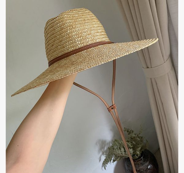 2024 new Real grass Nature straw cap womens panama hat for women cap hat  design summer custom women panama fedora straw hat - Image 3