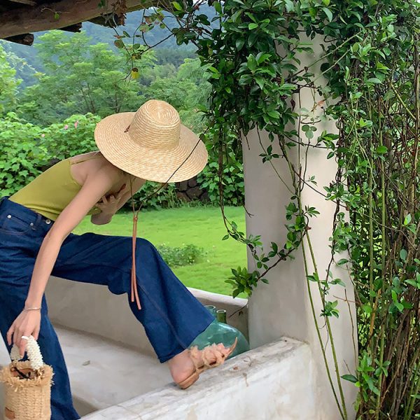 2024 new  women panama fedora straw hat Real grass Nature straw cap other womens panama hat for women cap hat - Image 4