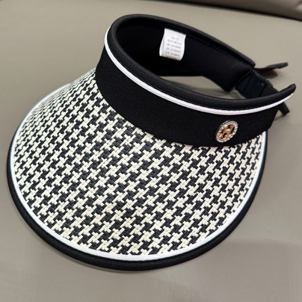 2024 Wholesale Fashion Women Foldable  Beach Visor Hat summer beach sun visor empty top sun hat sun visor hat - Image 2