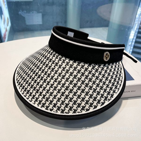 2024 Wholesale Fashion Women Foldable  Beach Visor Hat summer beach sun visor empty top sun hat sun visor hat - Image 3