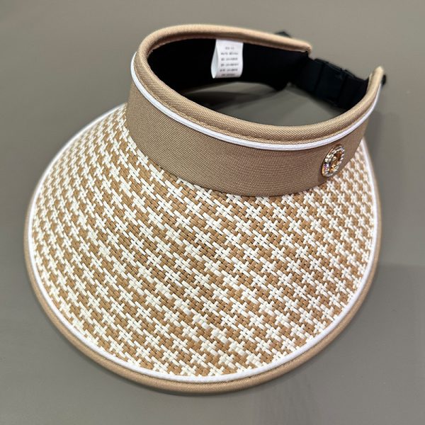 2024 Wholesale Fashion Women Foldable  Beach Visor Hat summer beach sun visor empty top sun hat sun visor hat - Image 4